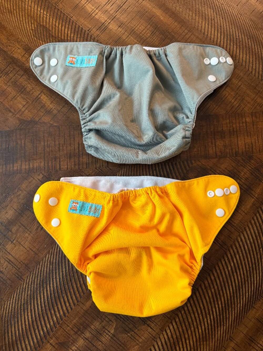 Alva Baby Cloth Diaper Covers Bundle – Yellow & Gray (Set of 2)